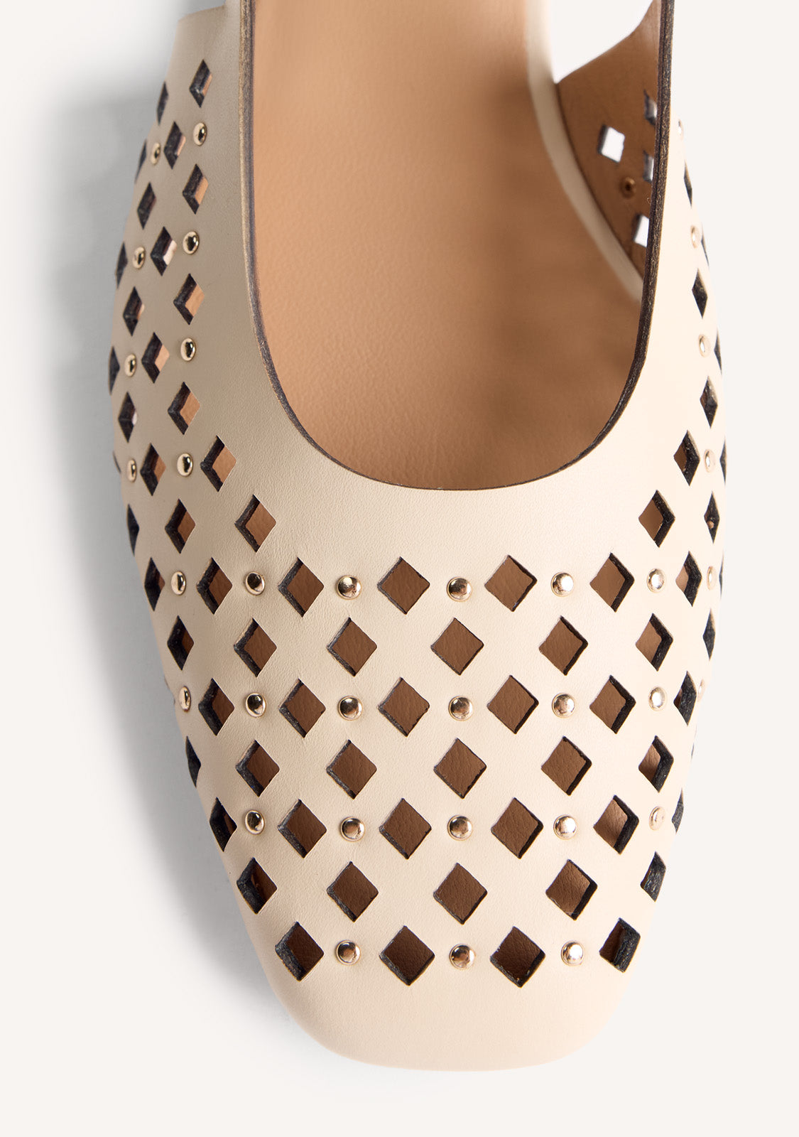 CUT-OUT LEATHER SLINGBACK BALLET FLATS KYAKA