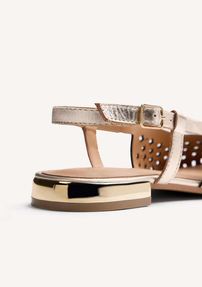 CUT-OUT LEATHER SLINGBACK BALLET FLATS KYAYA