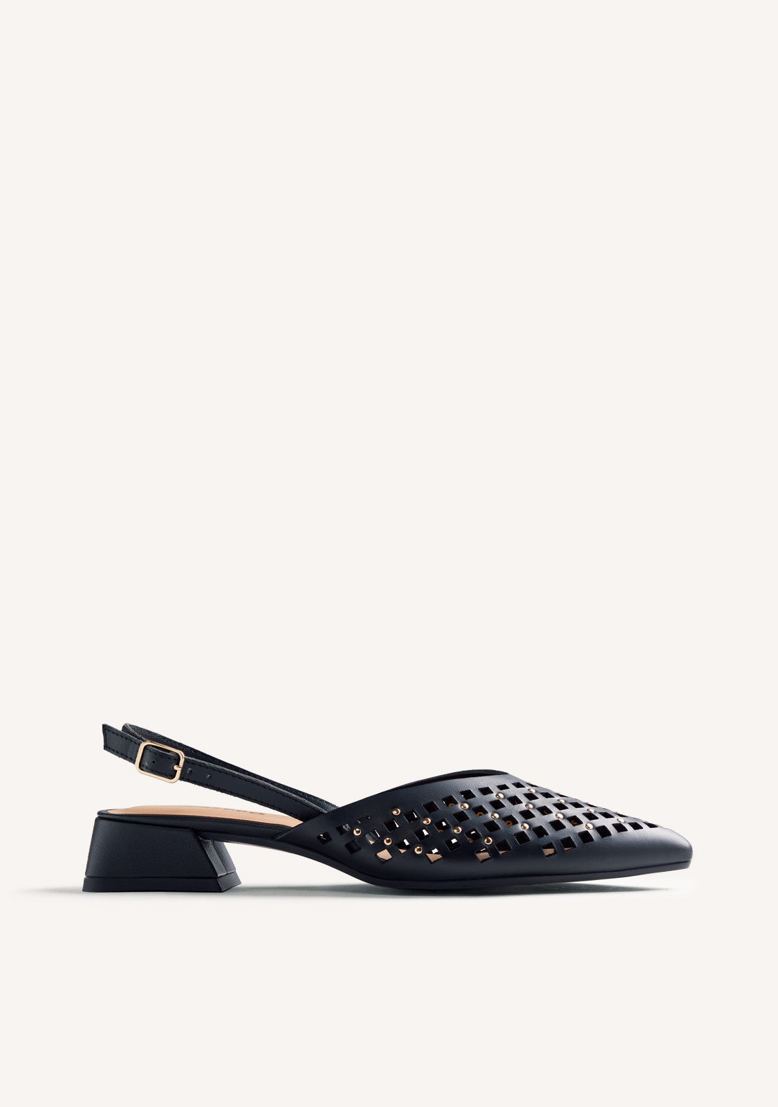 CUT-OUT AND STUDDED LEATHER HEELED SHOES LAGOS