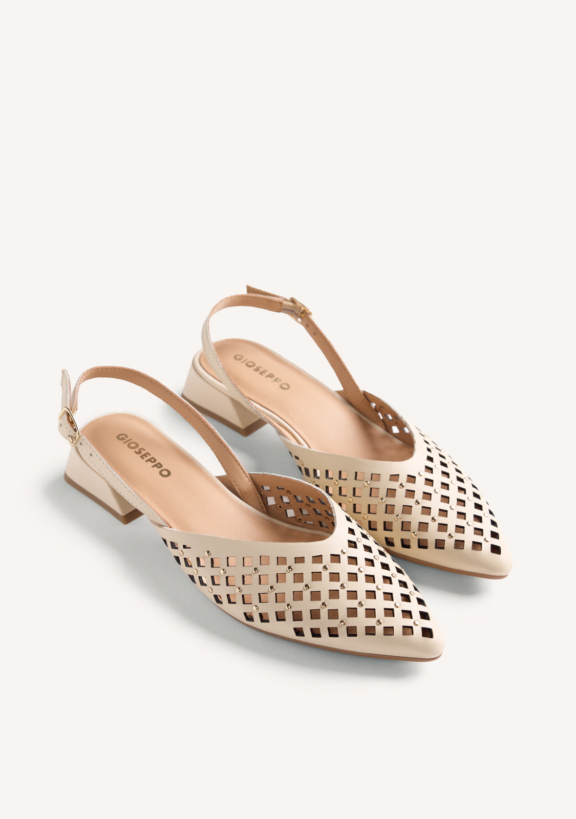 CUT-OUT AND STUDDED LEATHER HEELED SHOES LAGOS