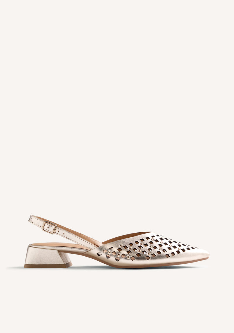 ZAPATOS TACÓN PIEL CALADA Y TACHAS LAGOS