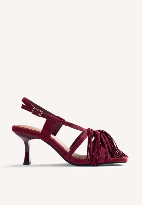 SANDALI TACCO E FRANGE PELLE LUKAC