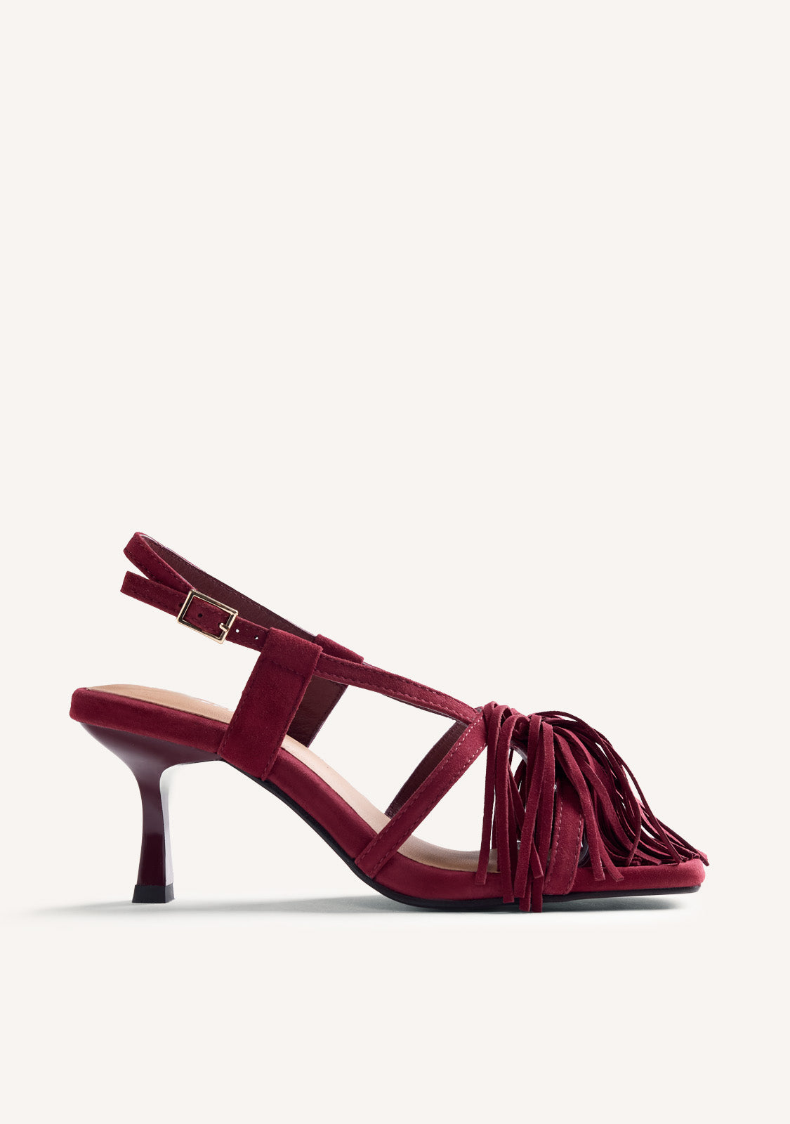 SANDALES TALONS FRANGES CUIR LUKAC