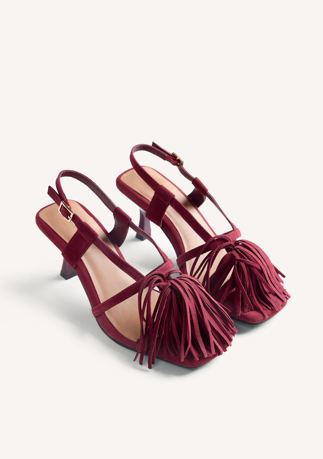SANDALES TALONS FRANGES CUIR LUKAC