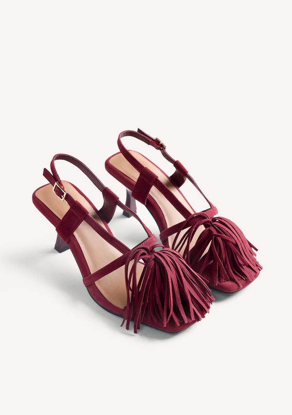 SANDALI TACCO E FRANGE PELLE LUKAC