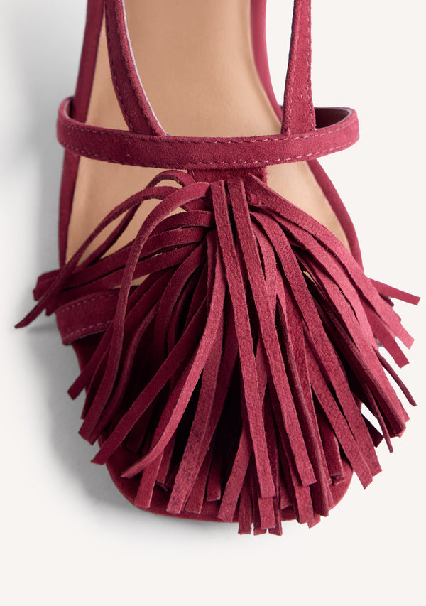 SANDALI TACCO E FRANGE PELLE LUKAC