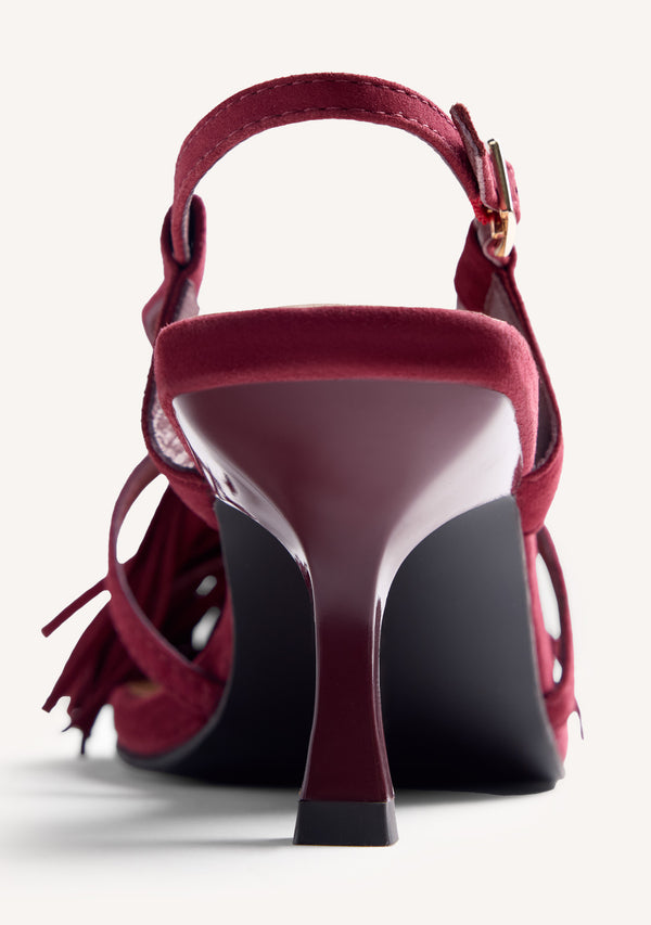 SANDALI TACCO E FRANGE PELLE LUKAC