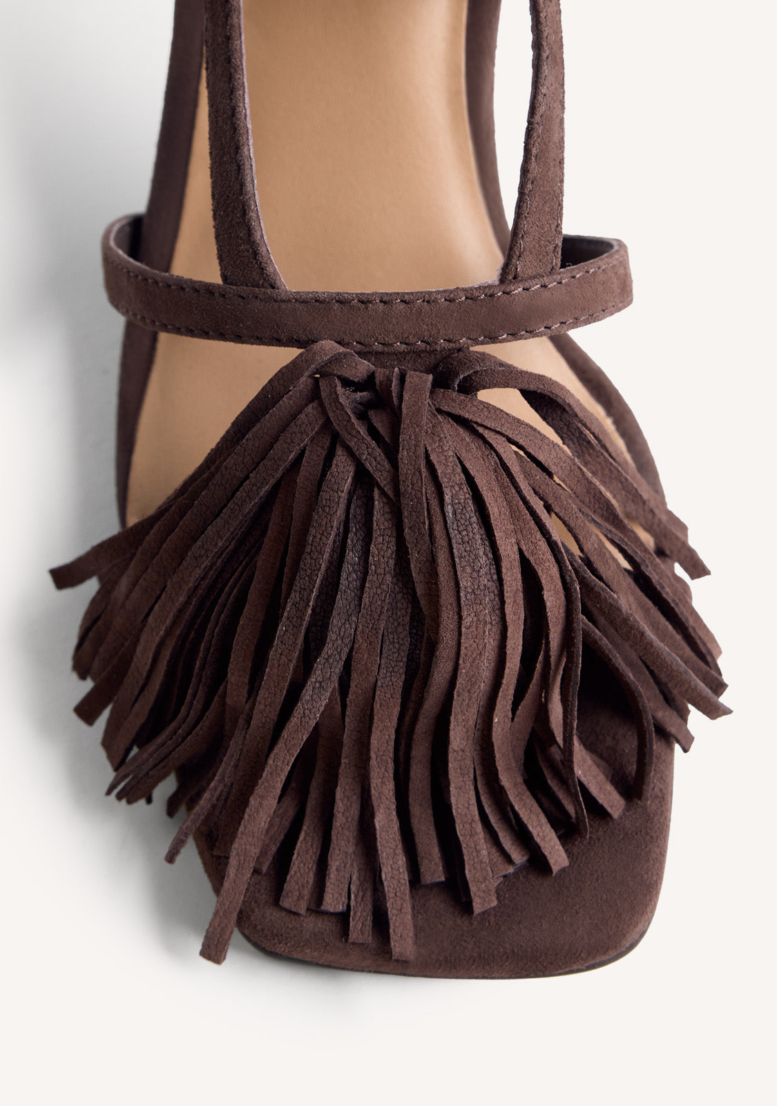 SANDALES TALONS FRANGES CUIR LUKAC