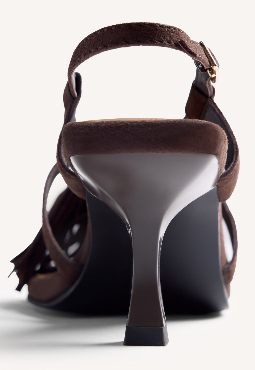 SANDALI TACCO E FRANGE PELLE LUKAC