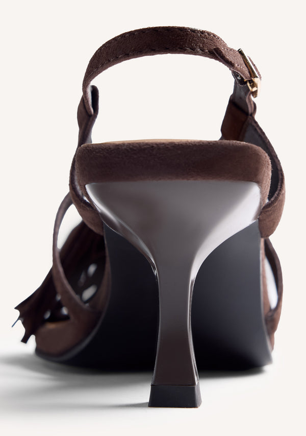 SANDALI TACCO E FRANGE PELLE LUKAC