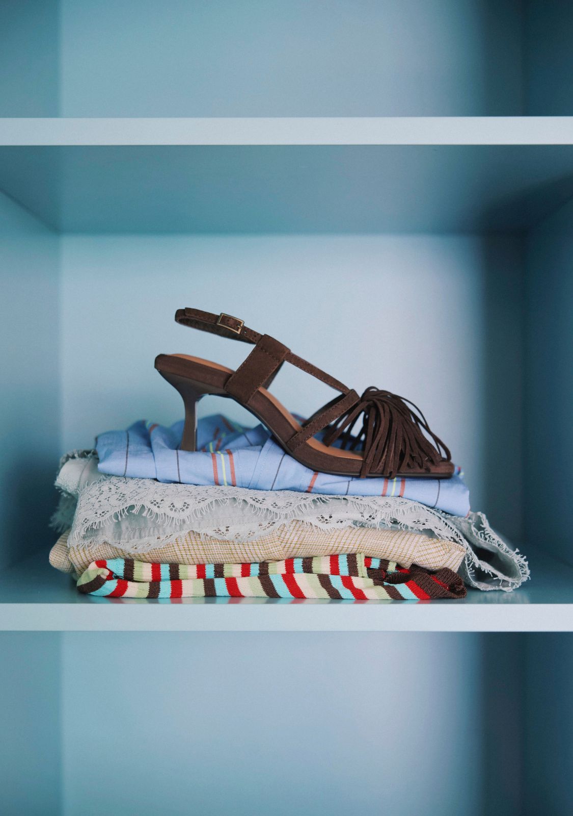 SANDALES TALONS FRANGES CUIR LUKAC