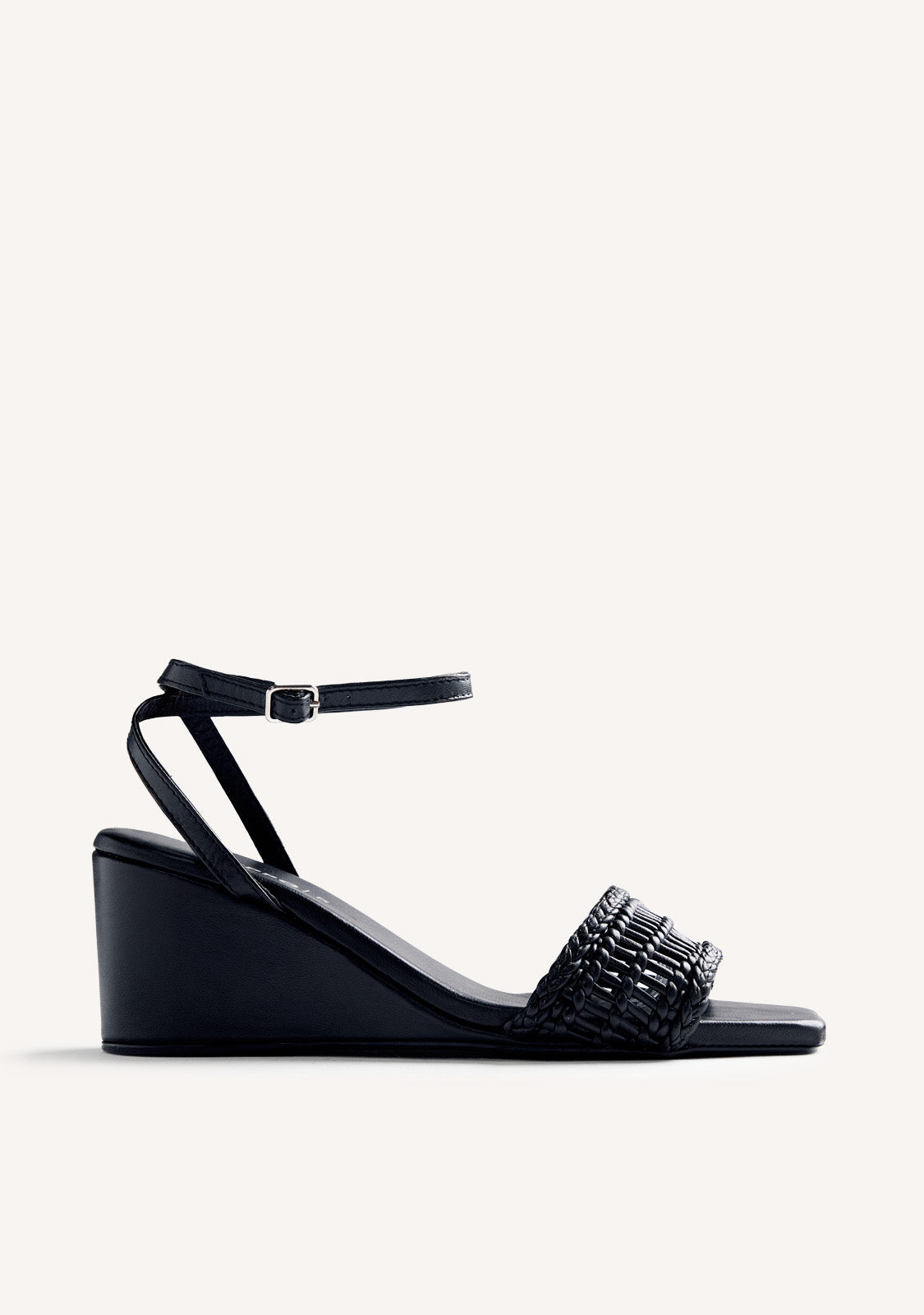 BRAIDED LEATHER WEDGE SANDALS MARERENI