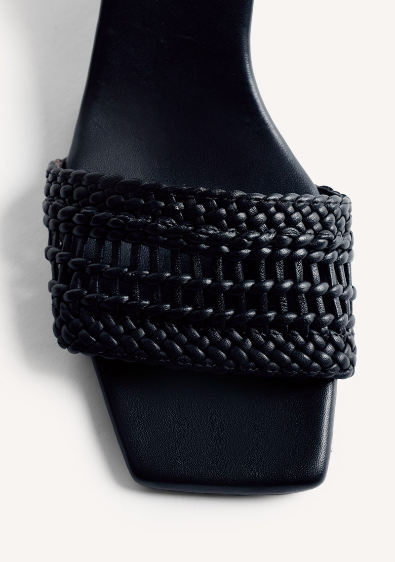 BRAIDED LEATHER WEDGE SANDALS MARERENI
