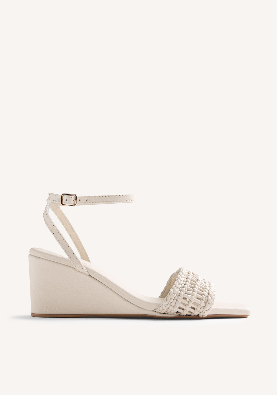 BRAIDED LEATHER WEDGE SANDALS MARERENI
