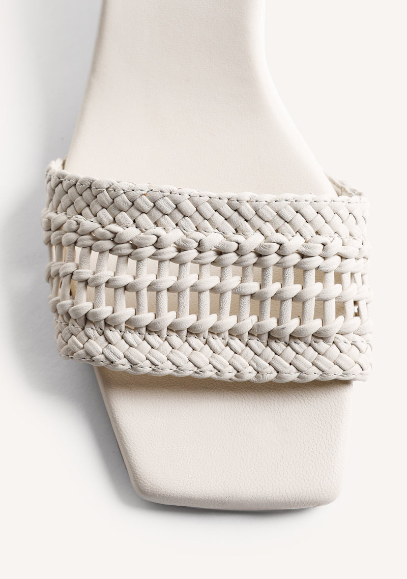 BRAIDED LEATHER WEDGE SANDALS MARERENI