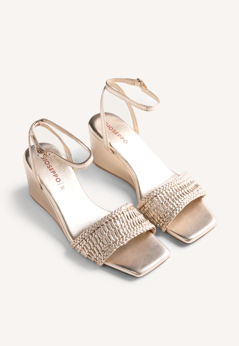 SANDALI ZEPPA PELLE INTRECCIATA MARERENI