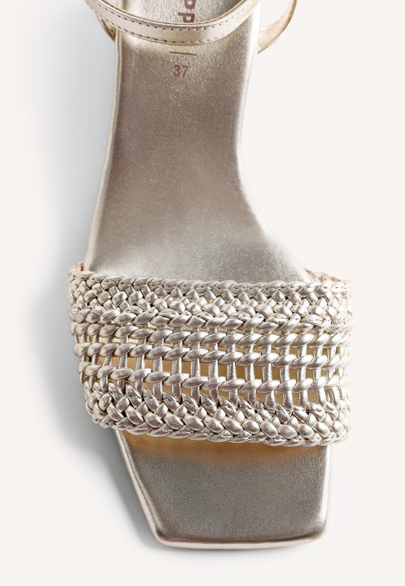 SANDALI ZEPPA PELLE INTRECCIATA MARERENI