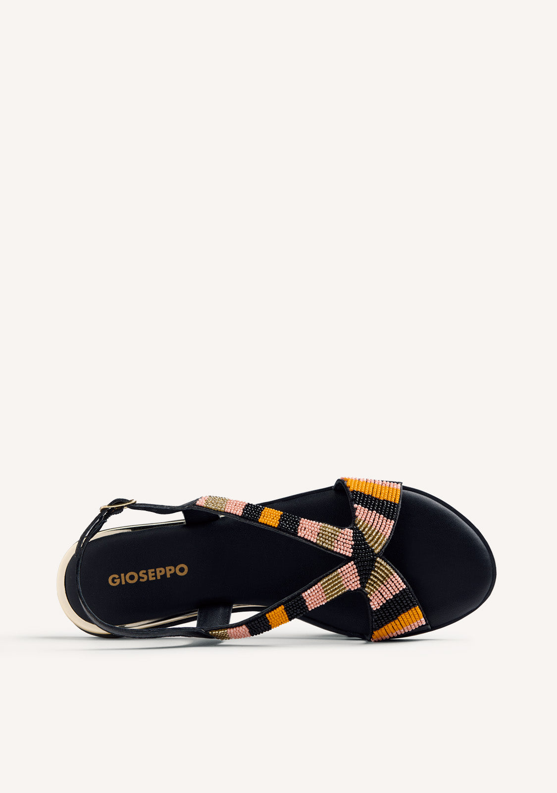 BEADED LEATHER WEDGE SANDALS SCHOEPKE