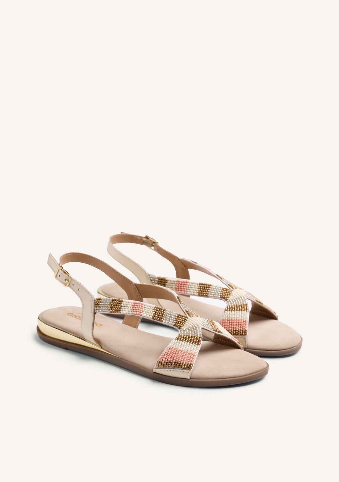 BEADED LEATHER WEDGE SANDALS SCHOEPKE