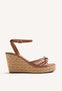 JEWEL LEATHER WEDGE SANDALS SOUDAN