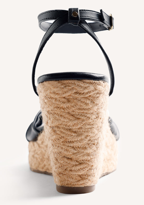 JEWEL LEATHER WEDGE SANDALS SOUDAN