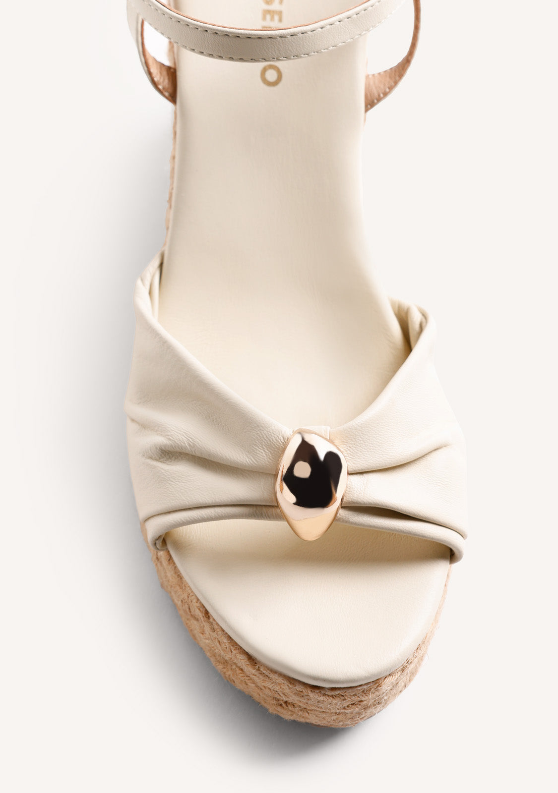 JEWEL LEATHER WEDGE SANDALS SOUDAN