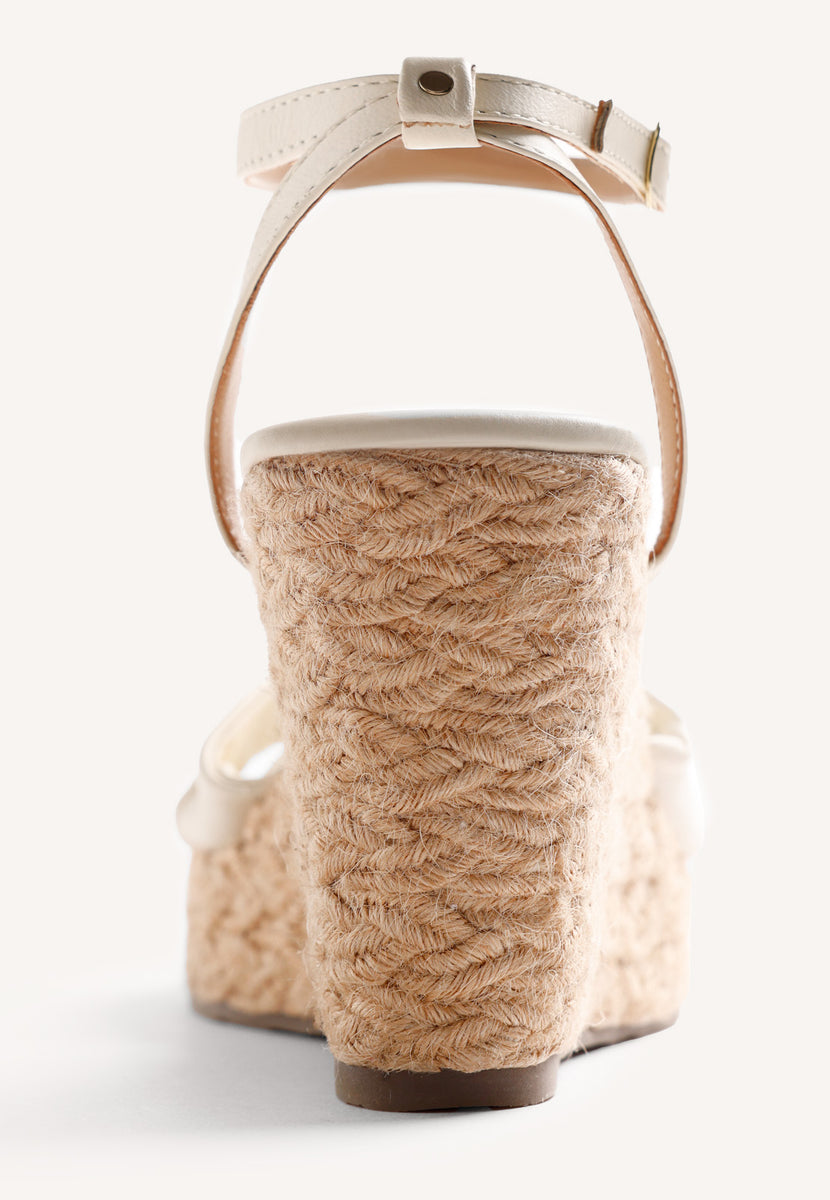 JEWEL LEATHER WEDGE SANDALS SOUDAN