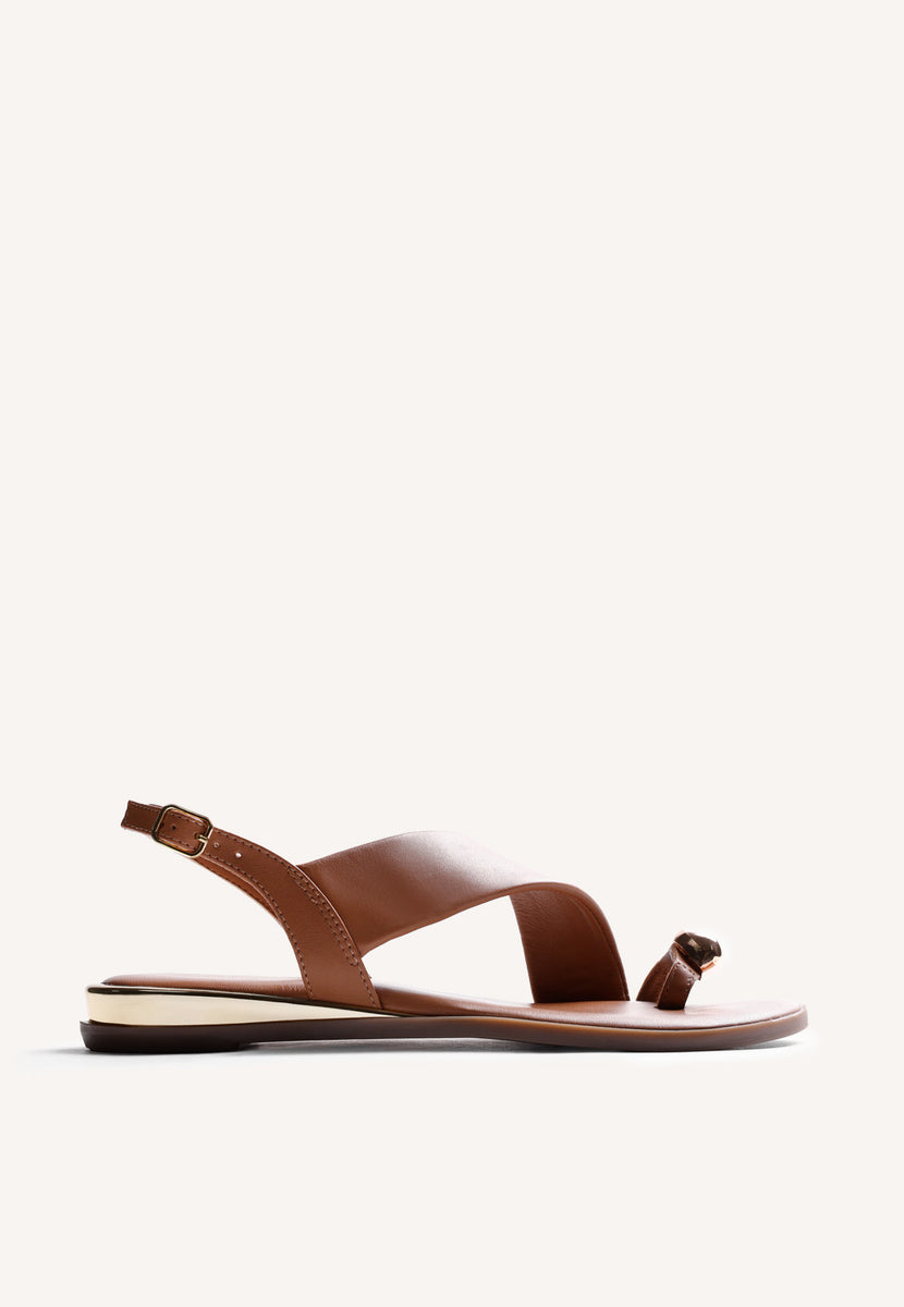 SANDALIAS DE CUERO CON ANILLOS STONY