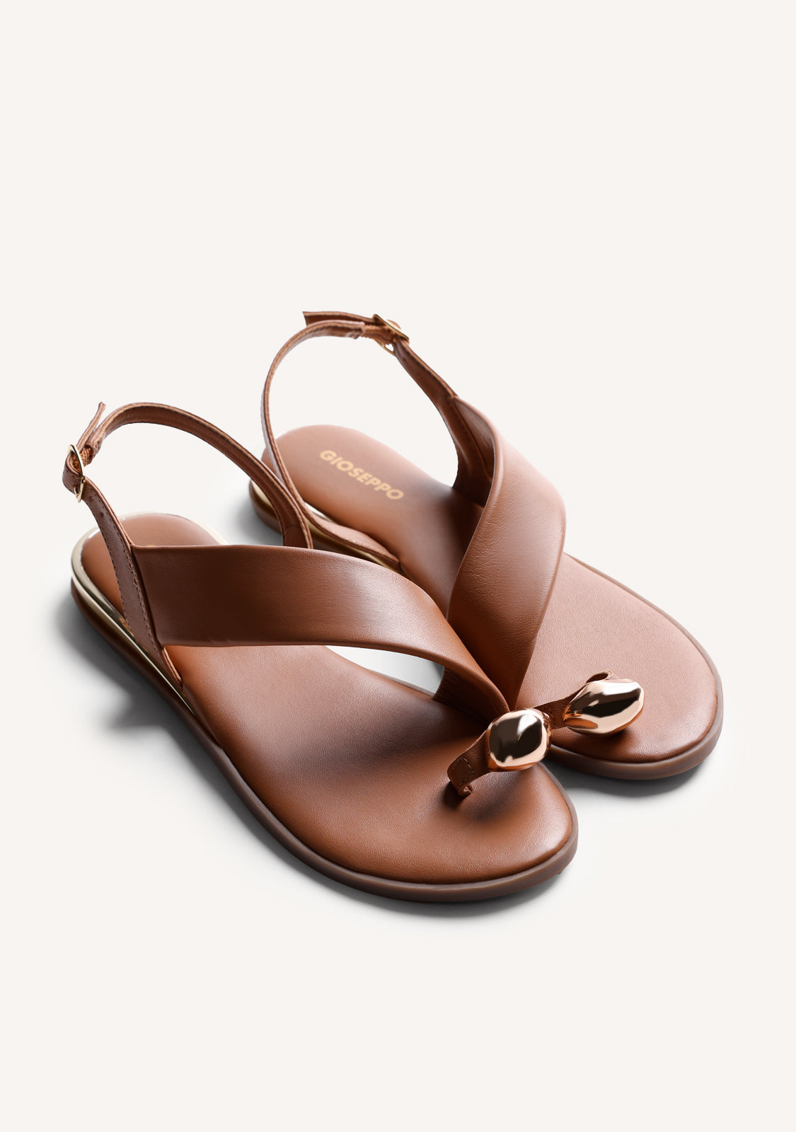 RING LEATHER SANDALS STONY