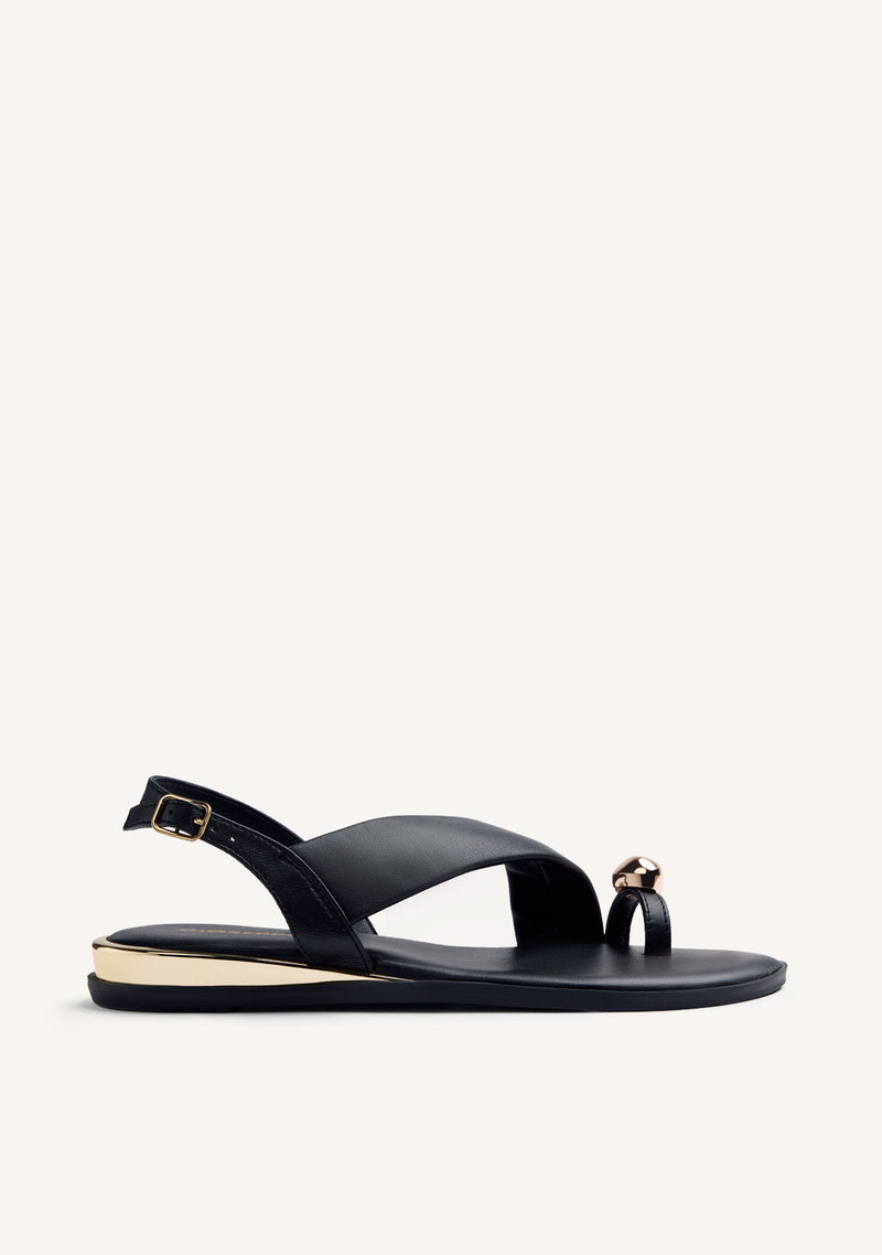 SANDALI PELLE ANELLO STONY