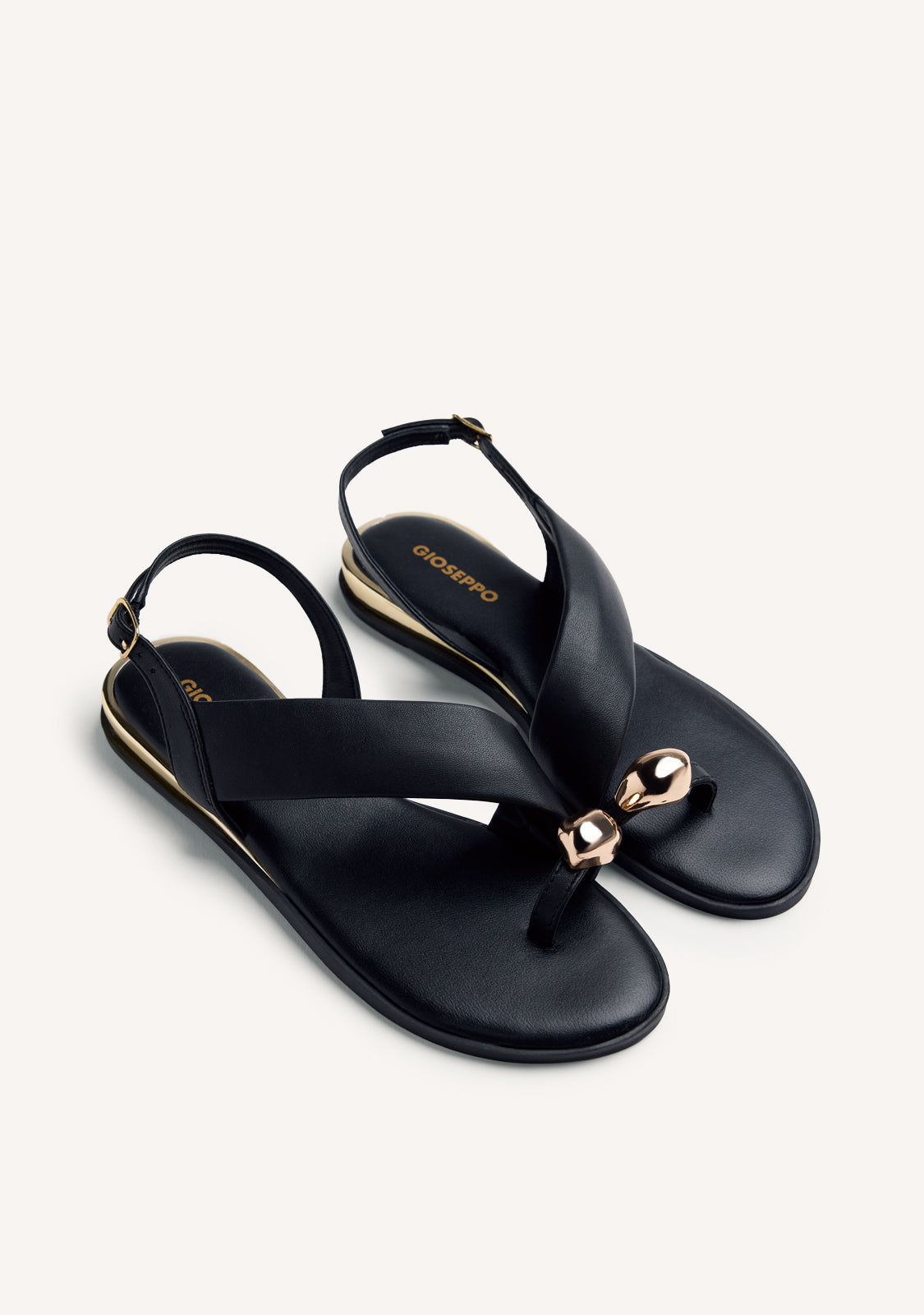 RING LEATHER SANDALS STONY