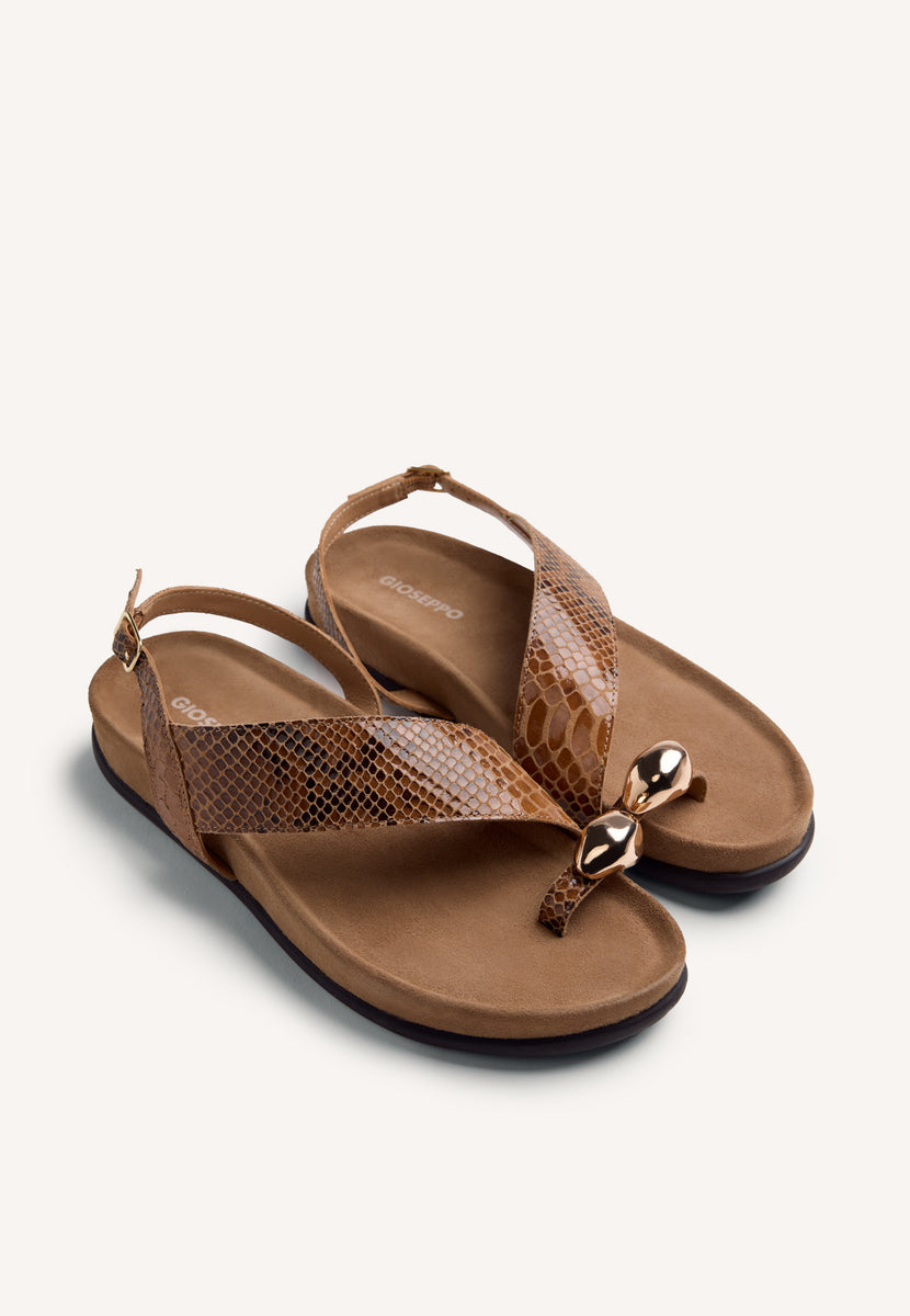 SANDALIAS PIEL ESTAMPADO ANIMAL Y JOYA TANAUAN