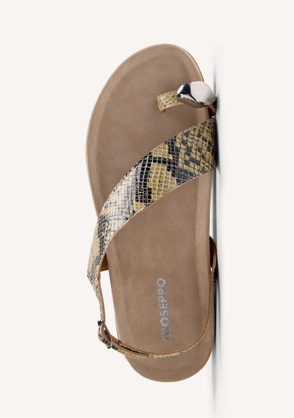 SANDALIAS PIEL ESTAMPADO ANIMAL Y JOYA TANAUAN