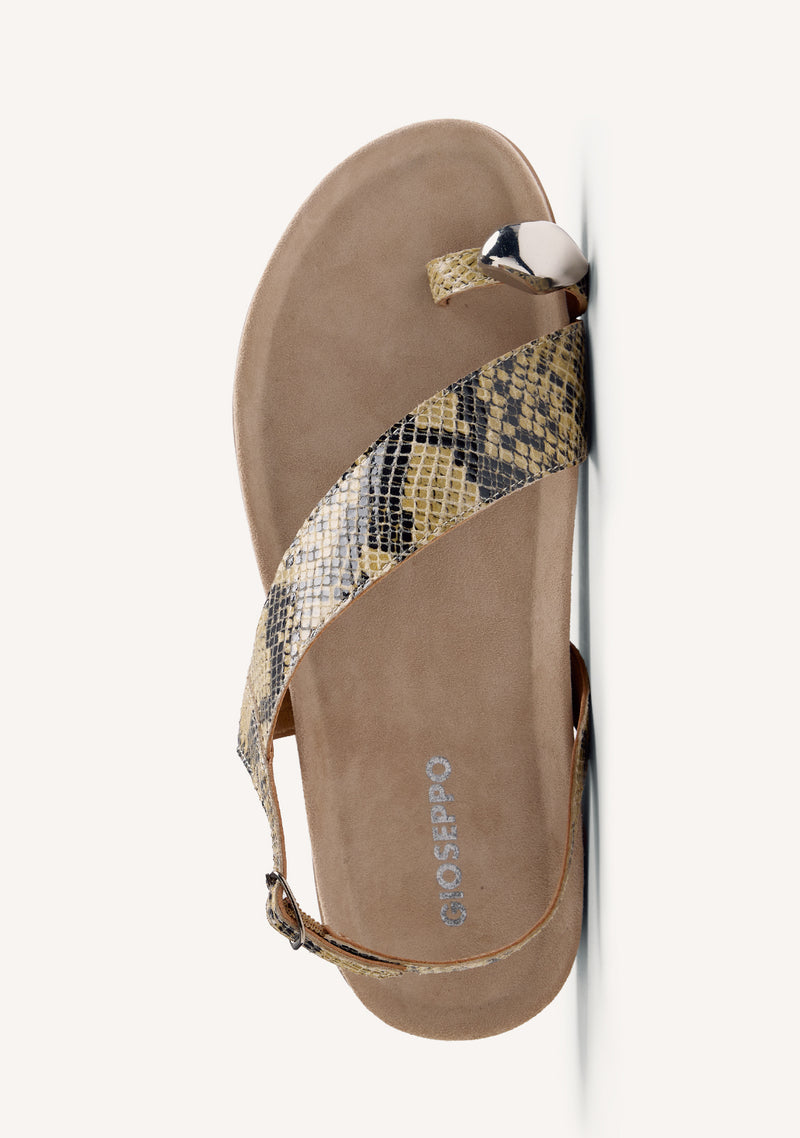 SANDALIAS PIEL ESTAMPADO ANIMAL Y JOYA TANAUAN