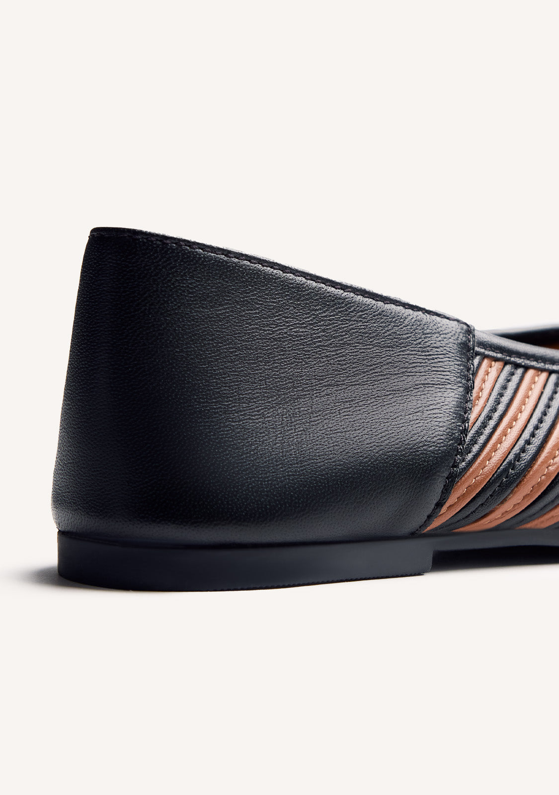 STRIPED LEATHER BALLET FLATS TARINE