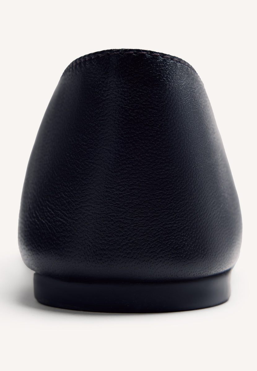 STRIPED LEATHER BALLET FLATS TARINE