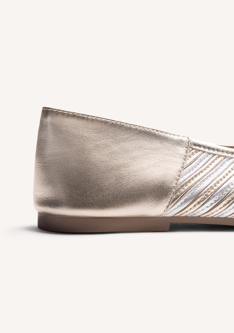 STRIPED LEATHER BALLET FLATS TARINE