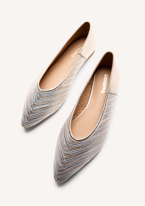 STRIPED LEATHER BALLET FLATS TARINE