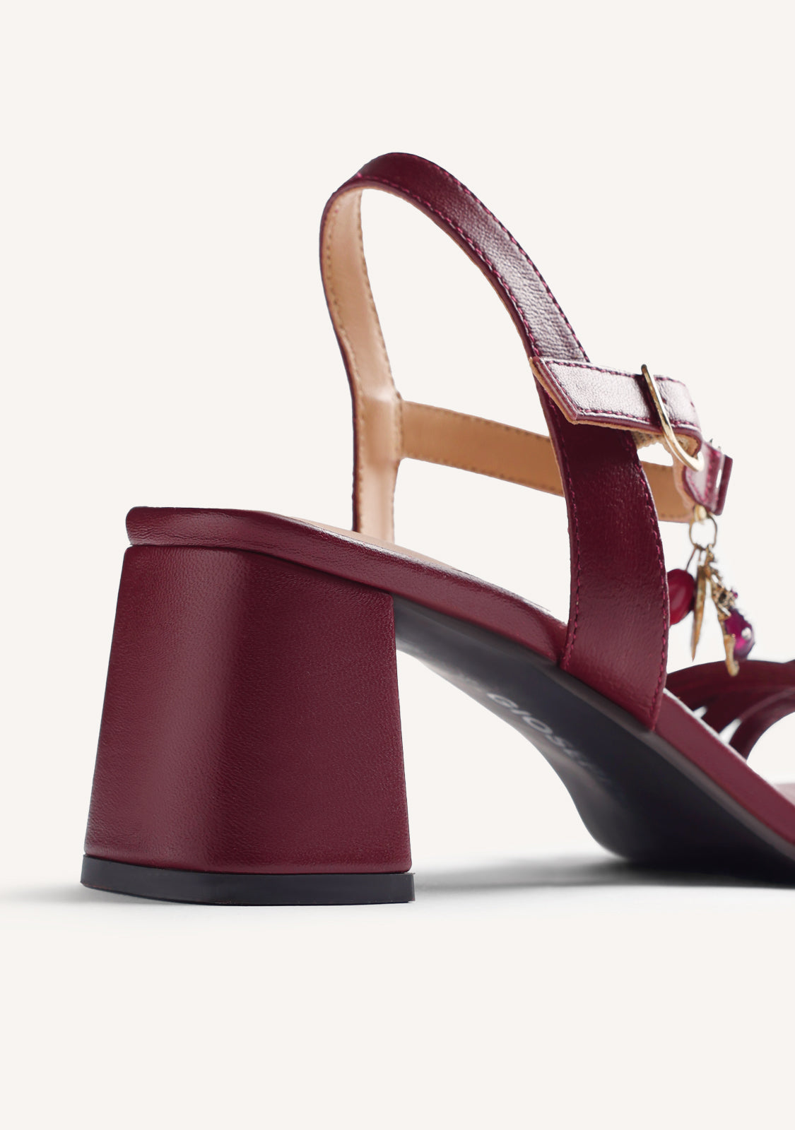 BEADED LEATHER HEELED SANDALS MAZERAS