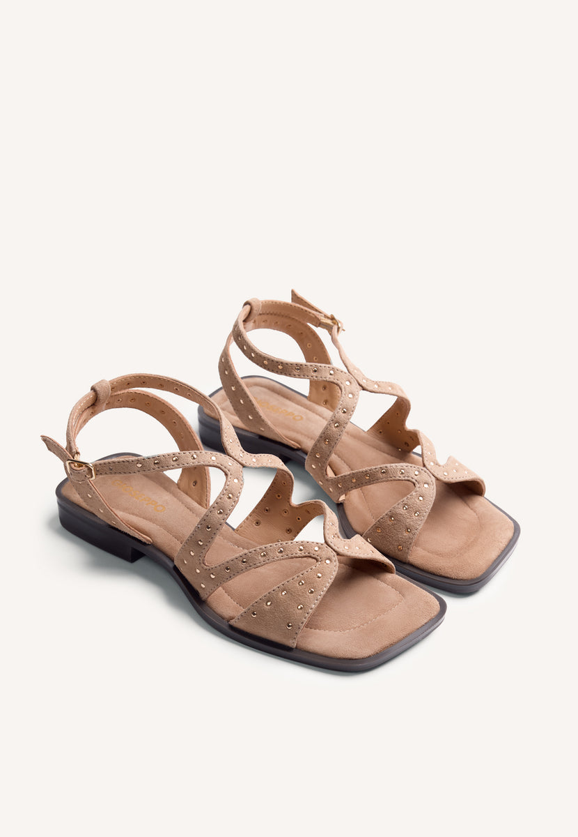 STUDDED LEATHER SANDALS URBANK