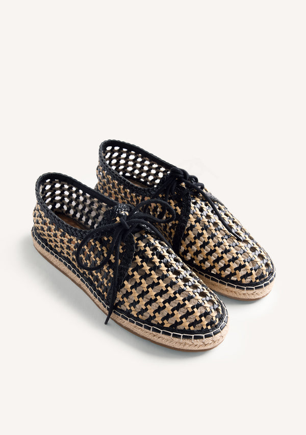 BRAIDED LEATHER FLAT SHOES WAYZATA