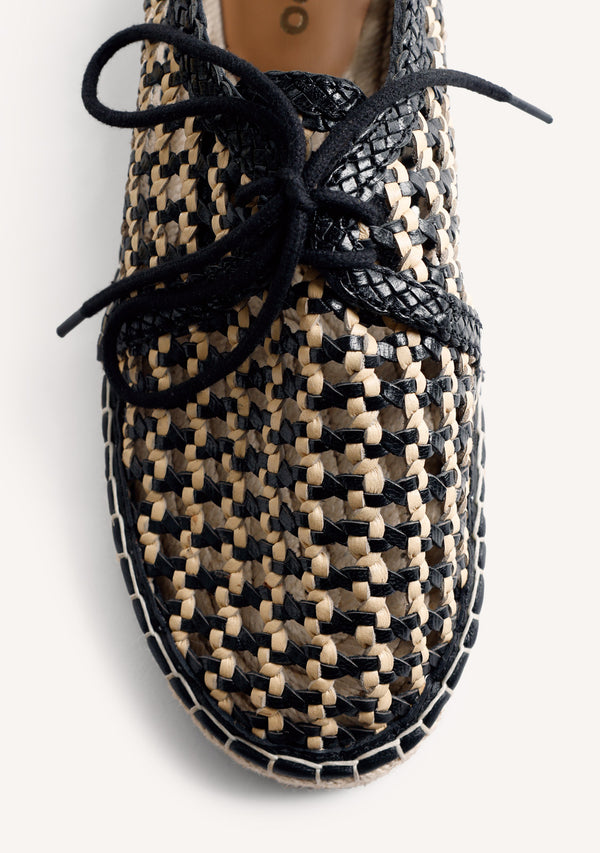 BRAIDED LEATHER FLAT SHOES WAYZATA