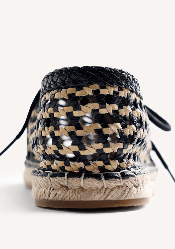 BRAIDED LEATHER FLAT SHOES WAYZATA