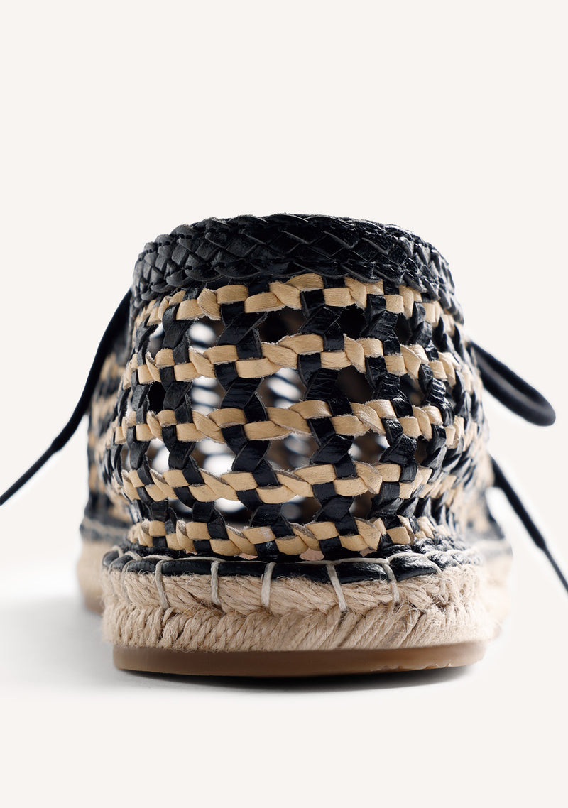 BRAIDED LEATHER FLAT SHOES WAYZATA