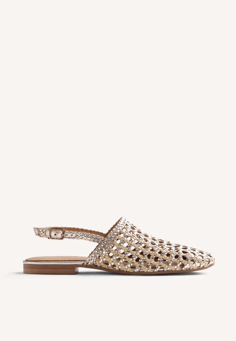 BABUCHAS PIEL TRENZADA BRILLO WATKINS