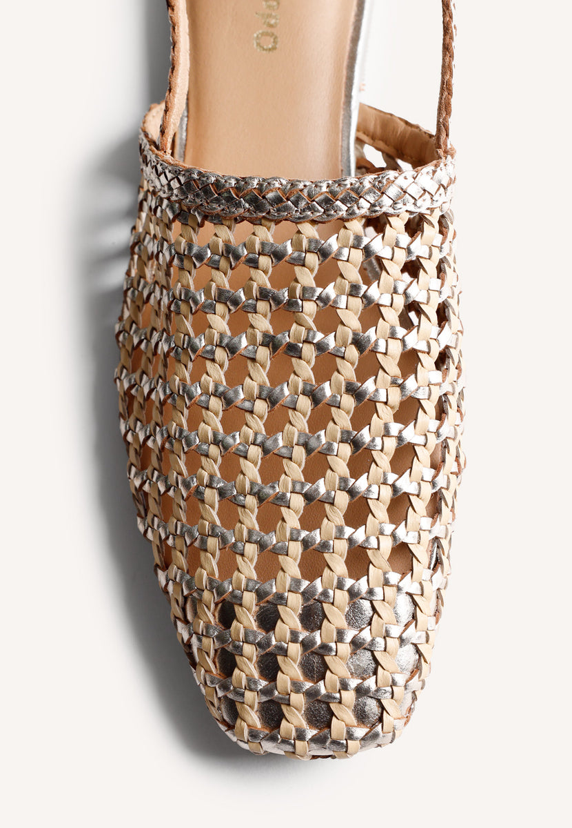 BABUCHAS PIEL TRENZADA BRILLO WATKINS