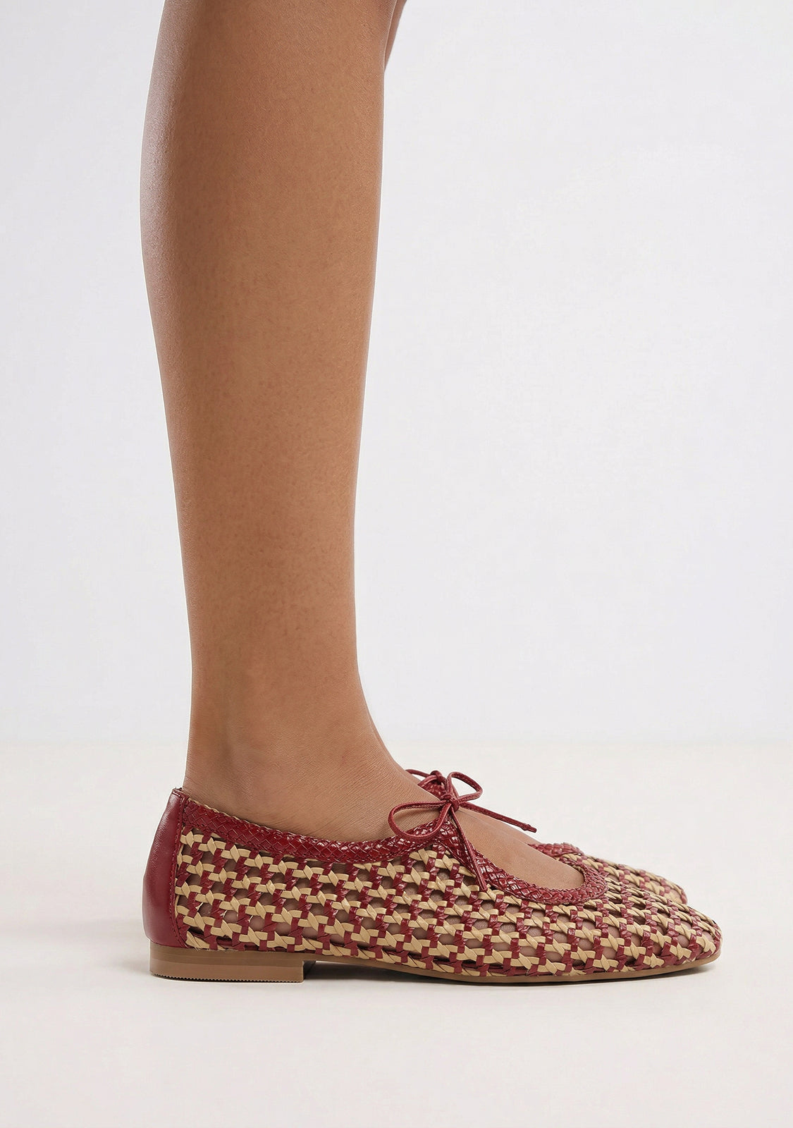 BRAIDED LEATHER BALLET FLATS WORDEN
