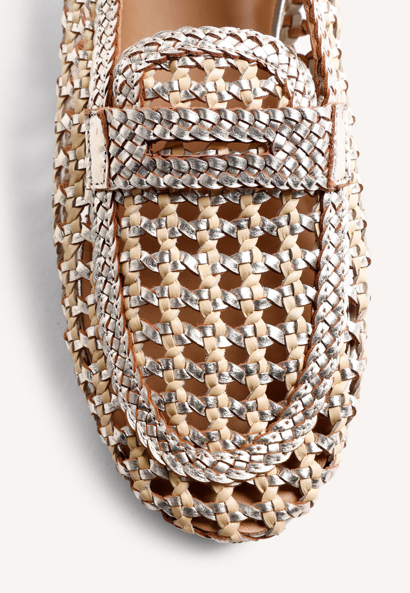 MOCASSINS COURO ENTRANÇADO BRILHO WABASHA