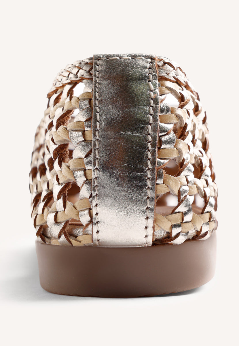 MOCASSINS COURO ENTRANÇADO BRILHO WABASHA