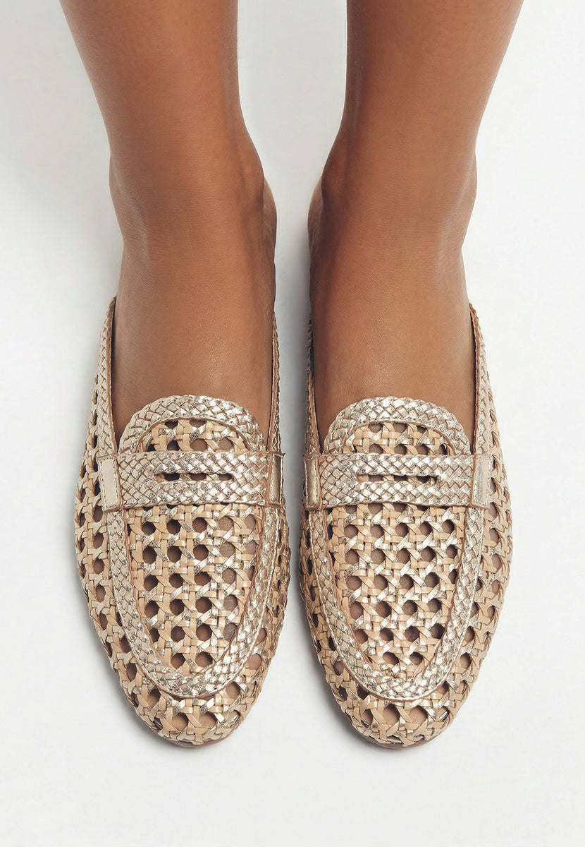 MOCASSINS CUIR TRESSÉ BRILLANCE WABASHA